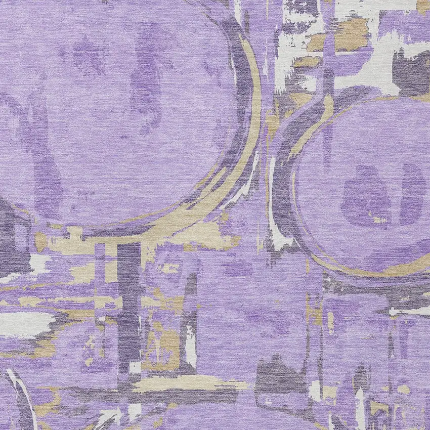 Lavender Lilac And Purple Geometric Washable Indoor Outdoor Area Rug Photo 7