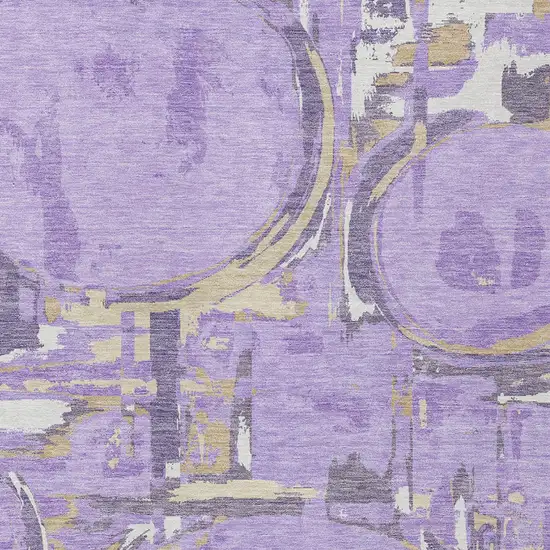 Lavender Lilac And Purple Geometric Washable Indoor Outdoor Area Rug Photo 7