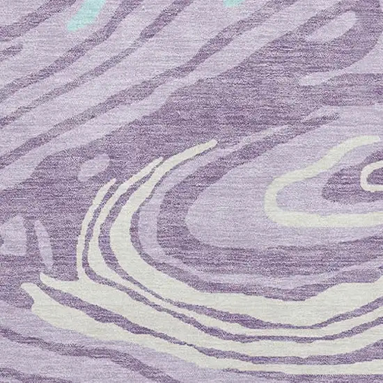 Lavender Mint Green And Sky Blue Abstract Washable Area Rug With UV Protection Photo 3