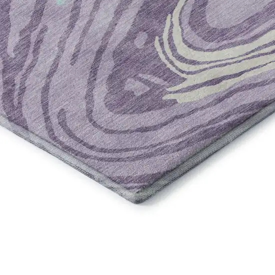 Lavender Mint Green And Sky Blue Abstract Washable Area Rug With UV Protection Photo 7