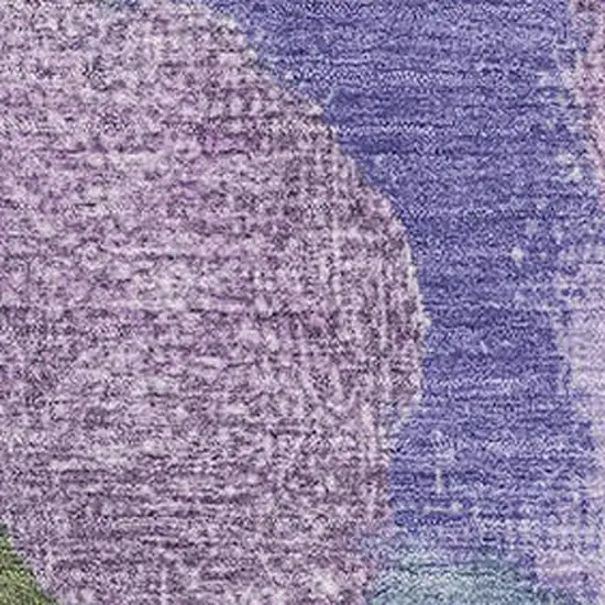 Lavender Olive Green And Ivory Abstract Washable Area Rug With UV Protection Photo 3