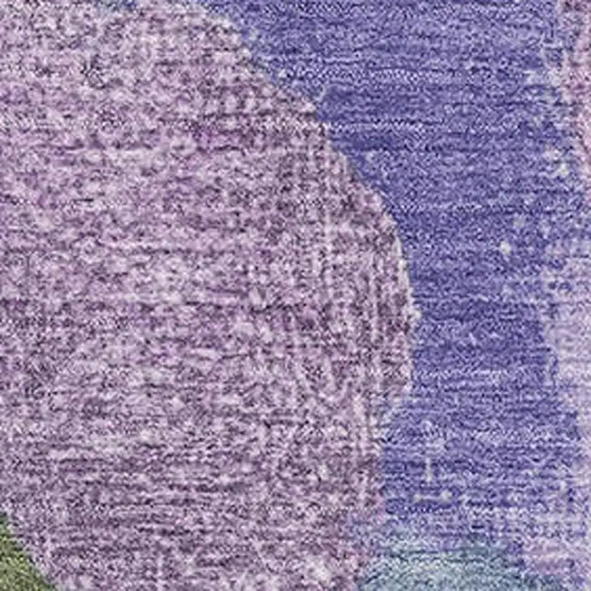 Lavender Olive Green And Ivory Abstract Washable Area Rug With UV Protection Photo 3