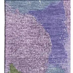 Photo of Lavender Olive Green And Ivory Abstract Washable Area Rug With UV Protection