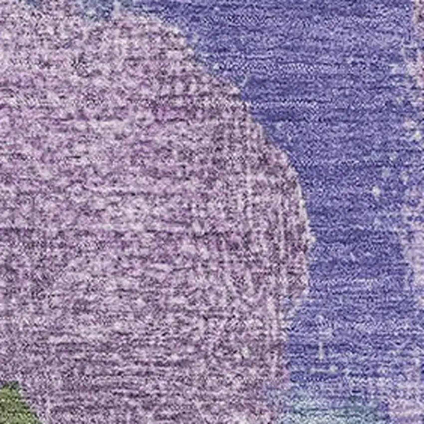 Lavender Olive Green And Ivory Abstract Washable Area Rug With UV Protection Photo 3