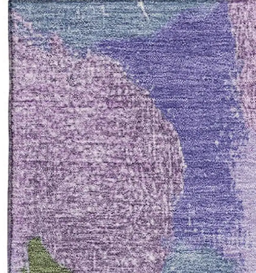 Lavender Olive Green And Ivory Abstract Washable Area Rug With UV Protection Photo 4