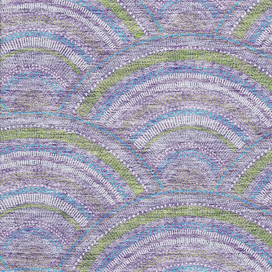 Lavender Olive Green And Ivory Geometric Washable Area Rug With UV Protection Photo 2