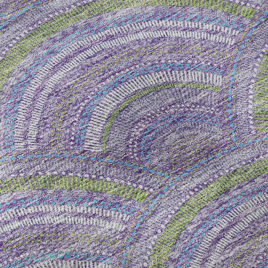 Lavender Olive Green And Ivory Geometric Washable Area Rug With UV Protection Photo 9