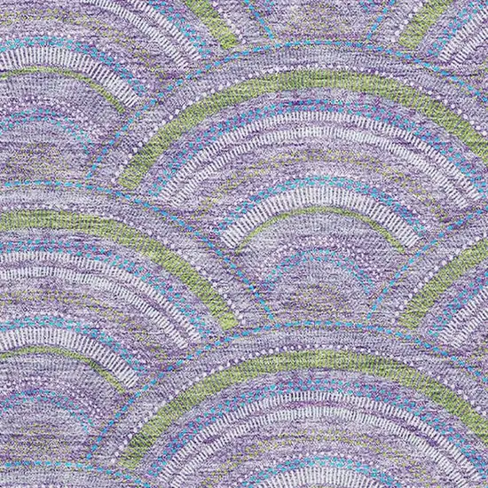 Lavender Olive Green And Ivory Geometric Washable Area Rug With UV Protection Photo 2