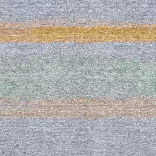 Lavender Orange And Teal Striped Washable Area Rug With UV Protection Photo 2