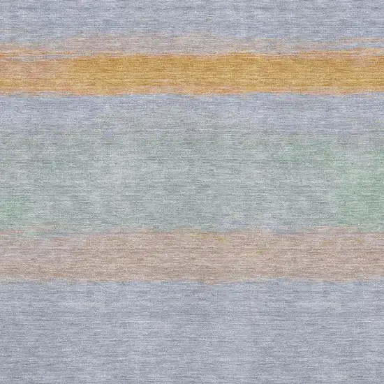 Lavender Orange And Teal Striped Washable Area Rug With UV Protection Photo 2