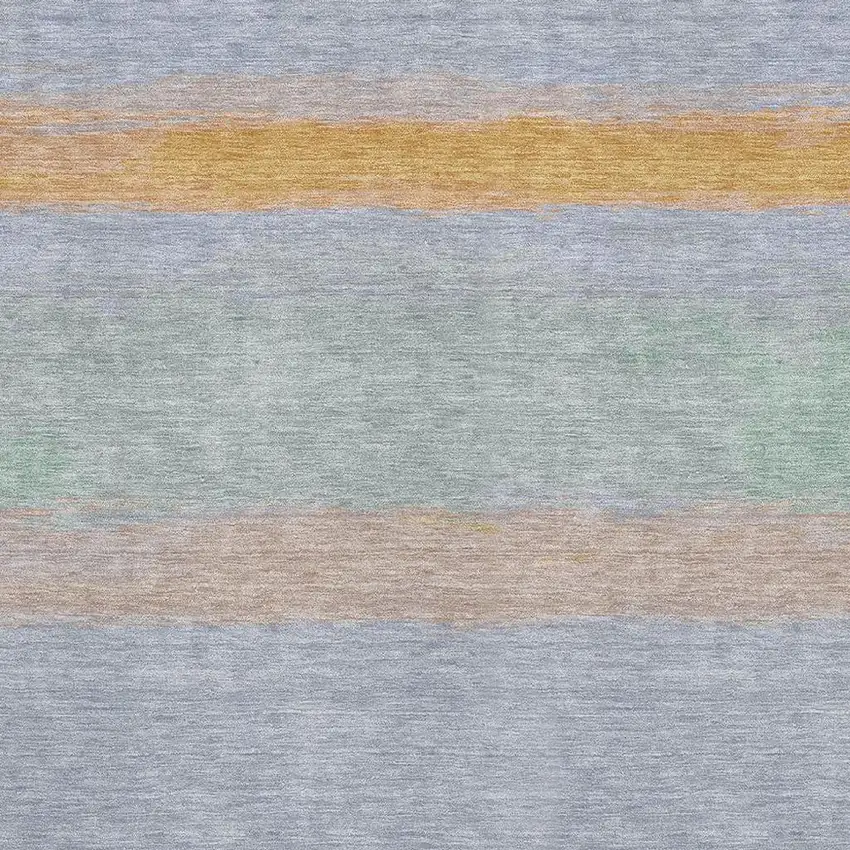 Lavender Orange And Teal Striped Washable Area Rug With UV Protection Photo 2