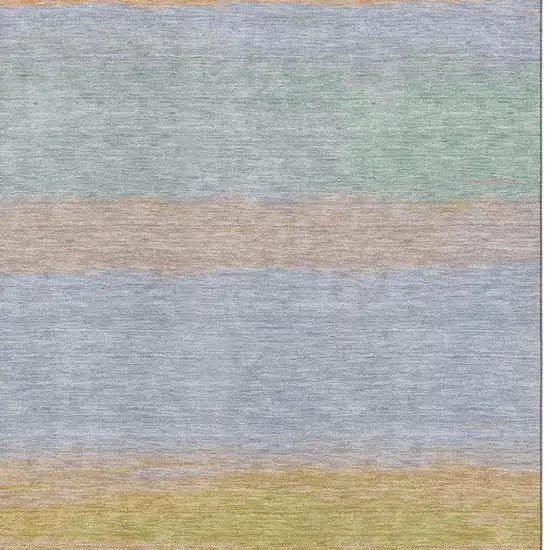 Lavender Orange And Teal Striped Washable Area Rug With UV Protection Photo 2