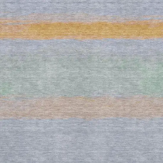 Lavender Orange And Teal Striped Washable Area Rug With UV Protection Photo 2