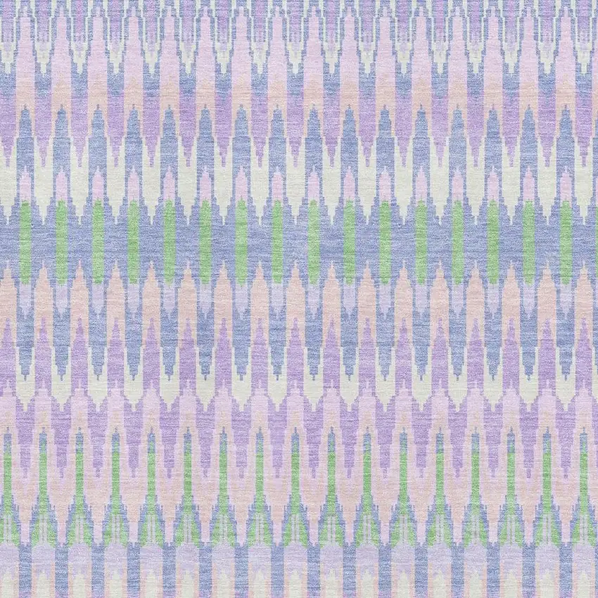 Lavender Pink And Green Southwestern Washable Area Rug With UV Protection Photo 3