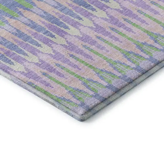 Lavender Pink And Green Southwestern Washable Area Rug With UV Protection Photo 8