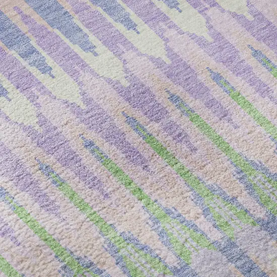 Lavender Pink And Green Southwestern Washable Area Rug With UV Protection Photo 9