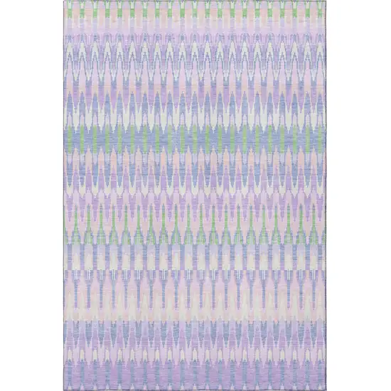 Lavender Pink And Green Southwestern Washable Area Rug With UV Protection Photo 4