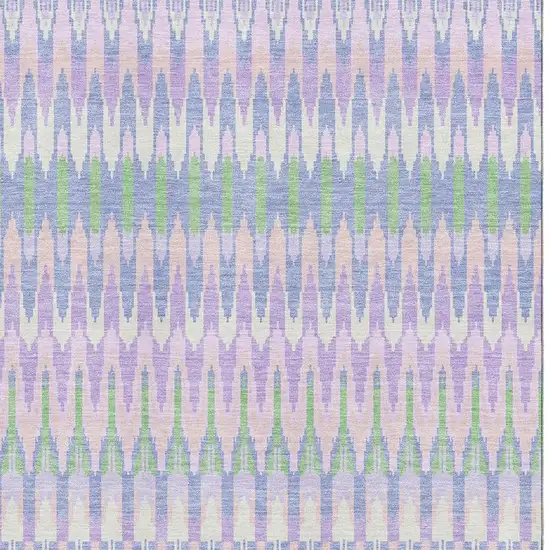 Lavender Pink And Green Southwestern Washable Area Rug With UV Protection Photo 3