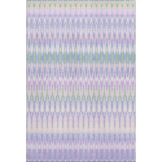 Lavender Pink And Green Southwestern Washable Area Rug With UV Protection Photo 1