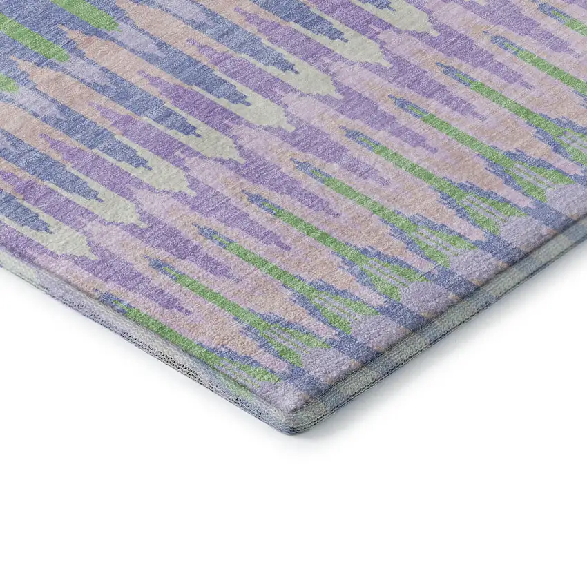 Lavender Pink And Green Southwestern Washable Area Rug With UV Protection Photo 8
