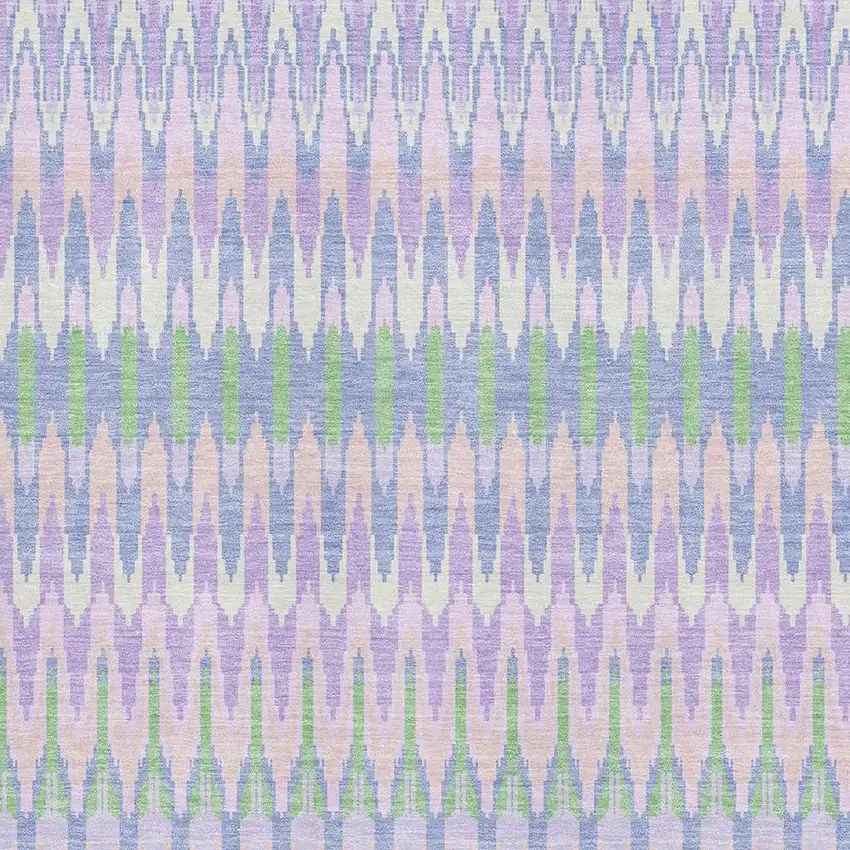 Lavender Pink And Green Southwestern Washable Area Rug With UV Protection Photo 3