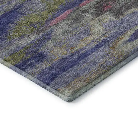Lavender Pink And Orange Abstract Washable Area Rug With UV Protection Photo 6