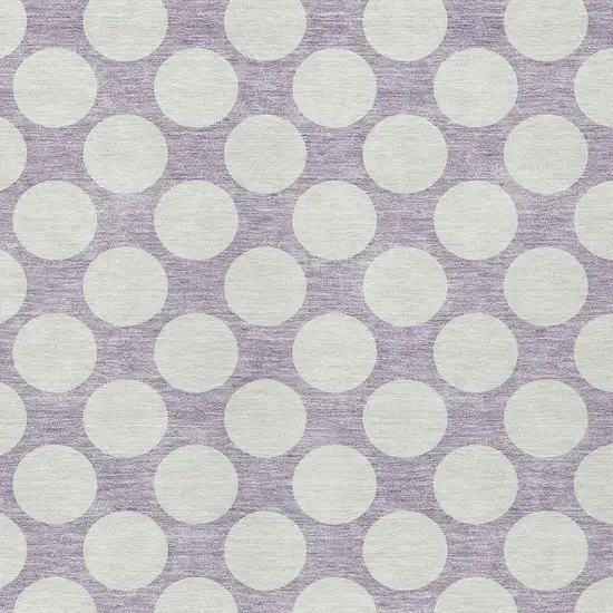 Lavender Polka Dot Washable Indoor Outdoor Area Rug Photo 7