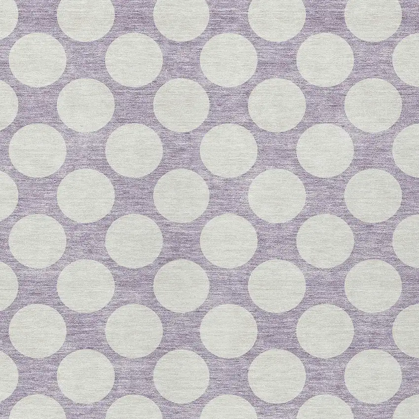 Lavender Polka Dot Washable Indoor Outdoor Area Rug Photo 7