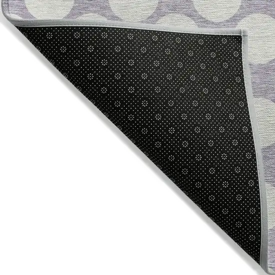 Lavender Polka Dot Washable Indoor Outdoor Area Rug Photo 5