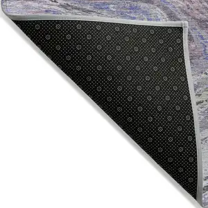 Photo of Lavender Purple And Gray Abstract Washable Indoor Outdoor Area Rug