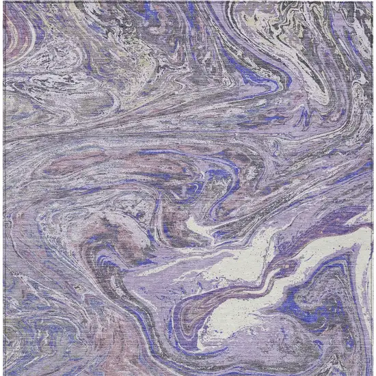 Lavender Purple And Gray Abstract Washable Indoor Outdoor Area Rug Photo 7