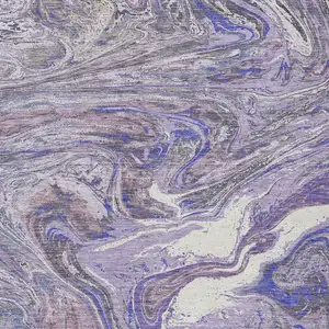 Photo of Lavender Purple And Gray Abstract Washable Indoor Outdoor Area Rug