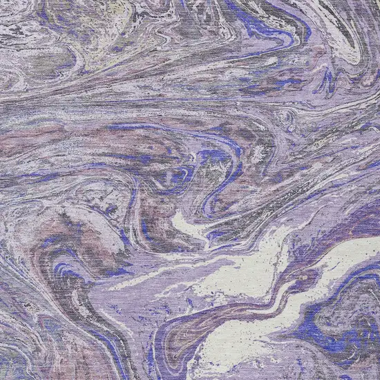 Lavender Purple And Gray Abstract Washable Indoor Outdoor Area Rug Photo 6