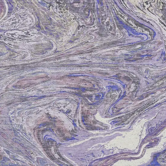 Lavender Purple And Gray Abstract Washable Indoor Outdoor Area Rug Photo 6