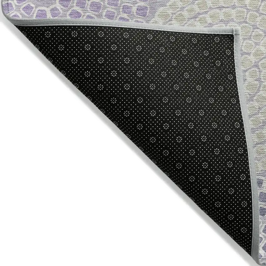 Lavender Purple And Gray Geometric Washable Indoor Outdoor Area Rug Photo 4
