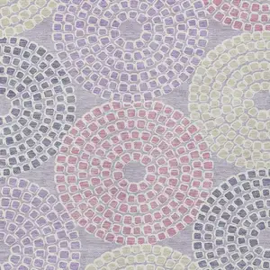 Photo of Lavender Purple And Gray Geometric Washable Indoor Outdoor Area Rug