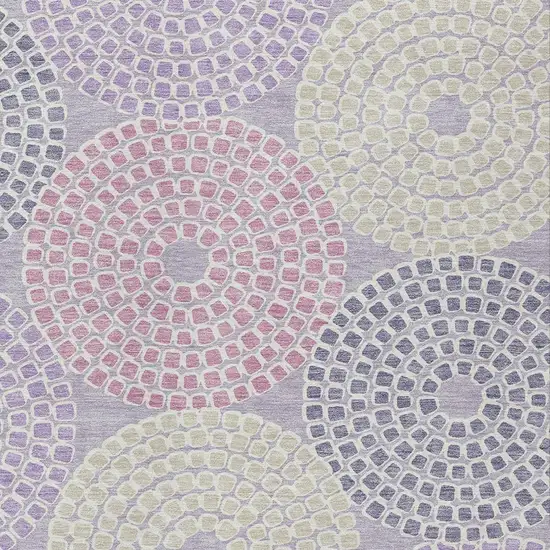 Lavender Purple And Gray Geometric Washable Indoor Outdoor Area Rug Photo 6