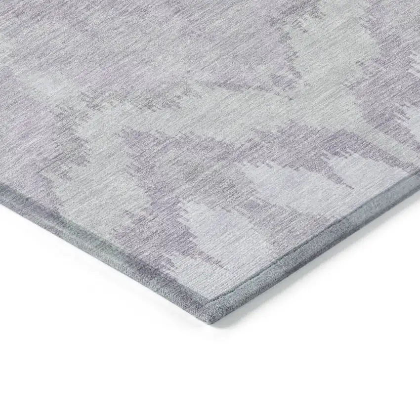 Lavender Purple And Gray Ikat Washable Indoor Outdoor Area Rug Photo 4