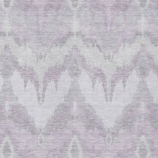 Lavender Purple And Gray Ikat Washable Indoor Outdoor Area Rug Photo 4