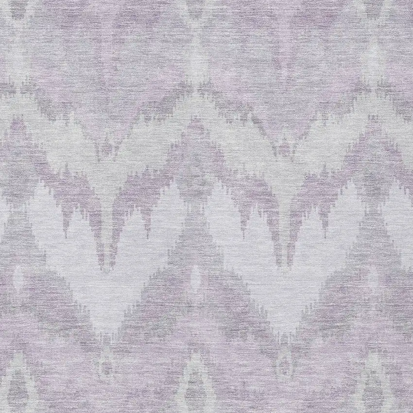 Lavender Purple And Gray Ikat Washable Indoor Outdoor Area Rug Photo 4