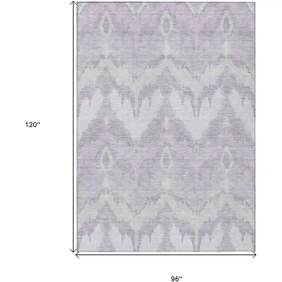Lavender Purple And Gray Ikat Washable Indoor Outdoor Area Rug Photo 3