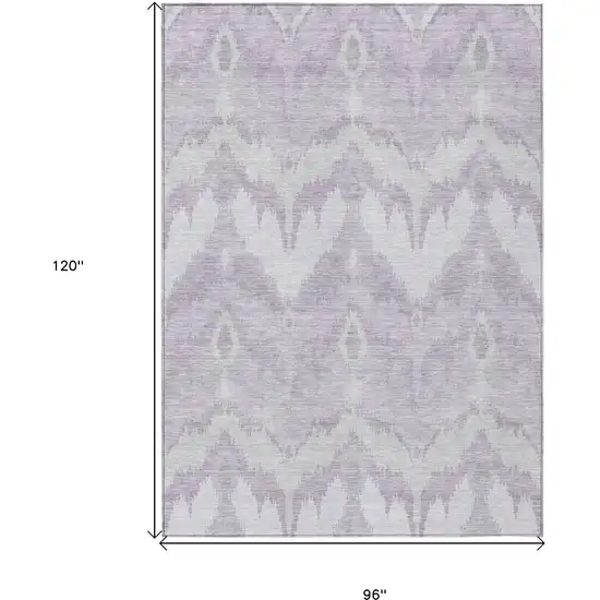Lavender Purple And Gray Ikat Washable Indoor Outdoor Area Rug Photo 3