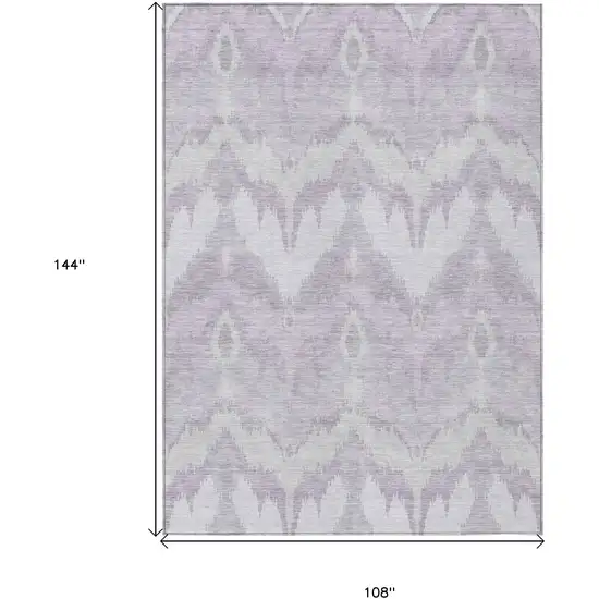 Lavender Purple And Gray Ikat Washable Indoor Outdoor Area Rug Photo 3