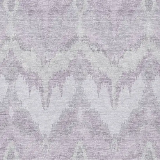 Lavender Purple And Gray Ikat Washable Indoor Outdoor Area Rug Photo 5