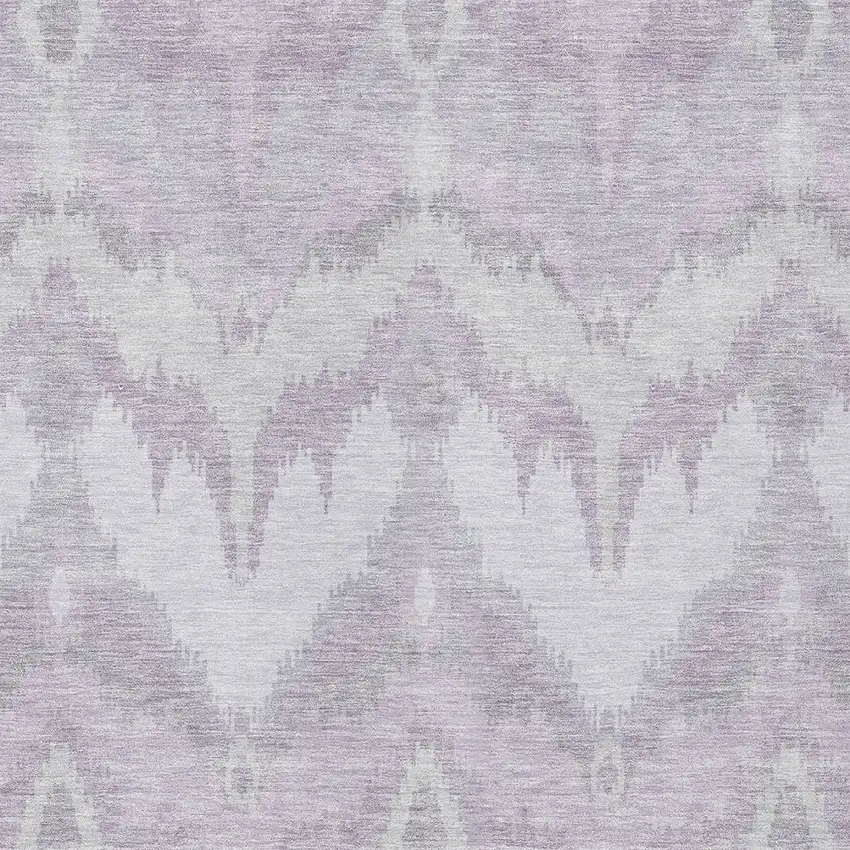 Lavender Purple And Gray Ikat Washable Indoor Outdoor Area Rug Photo 5
