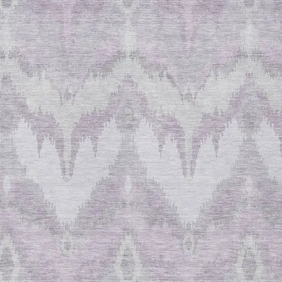 Lavender Purple And Gray Ikat Washable Indoor Outdoor Area Rug Photo 5
