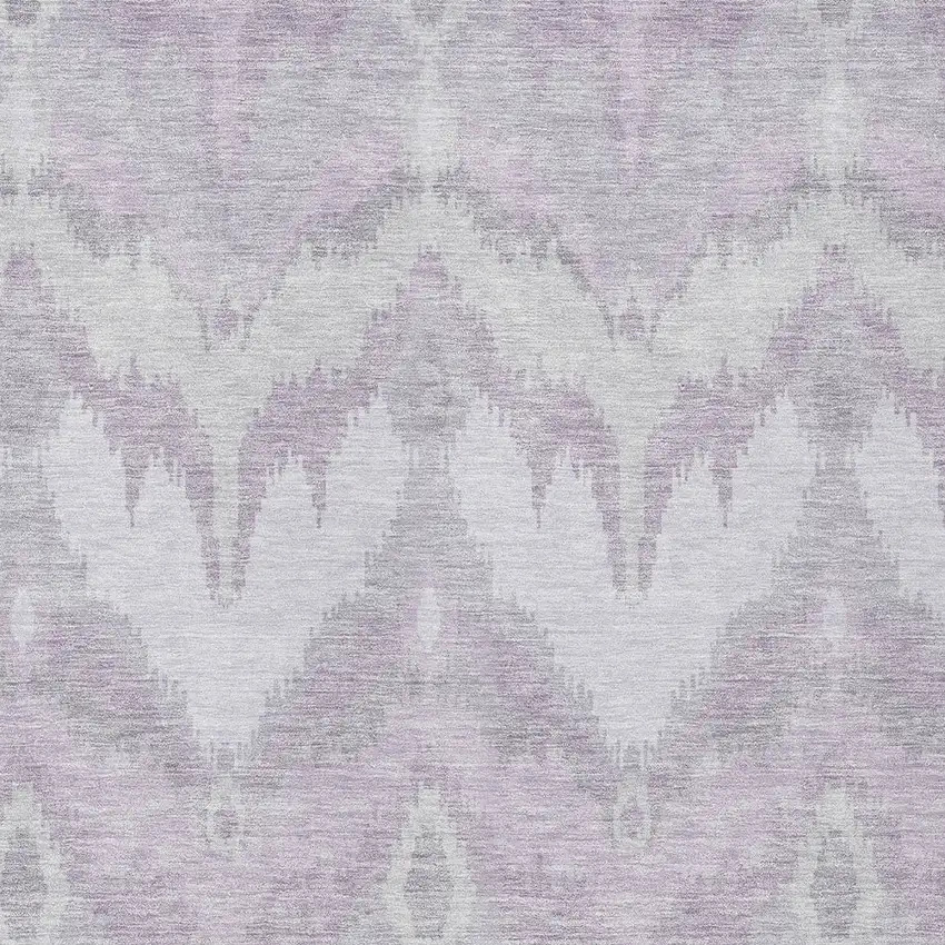 Lavender Purple And Gray Ikat Washable Indoor Outdoor Area Rug Photo 5