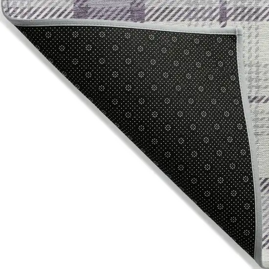 Lavender Purple And Gray Plaid Washable Indoor Outdoor Area Rug Photo 3