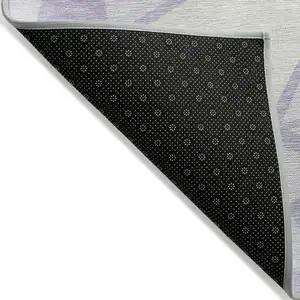 Photo of Lavender Purple And Green Geometric Washable Indoor Outdoor Area Rug