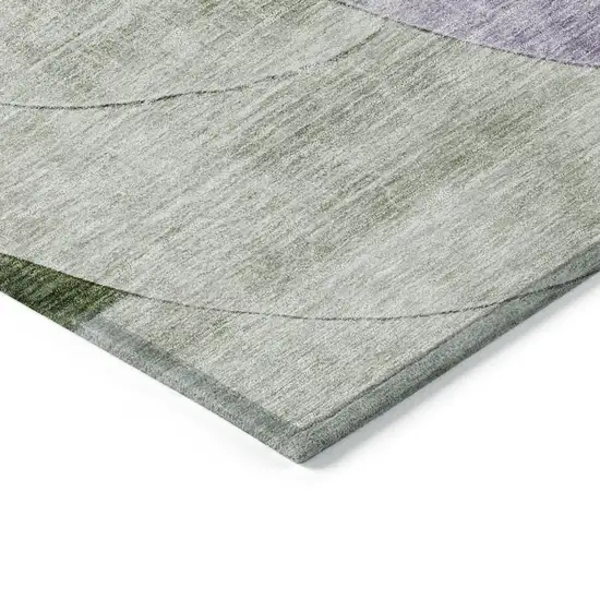 Lavender Purple And Green Geometric Washable Indoor Outdoor Area Rug Photo 4